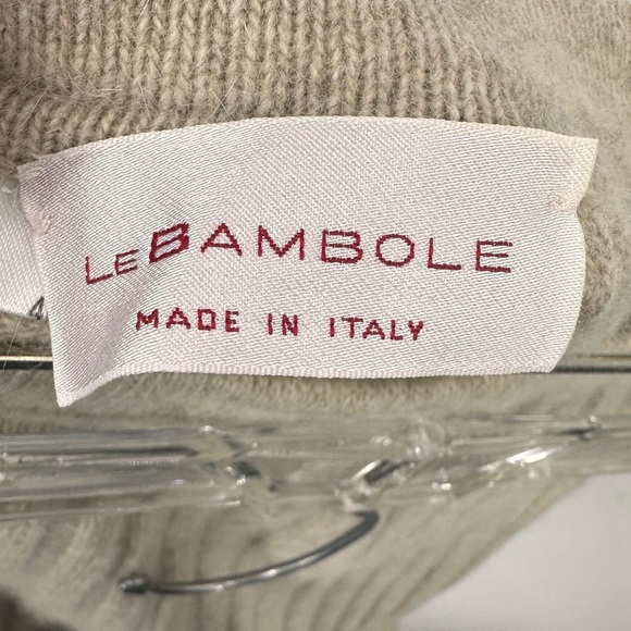 Le Bambole 2 Piece Cardigan Sweater Skirt Knit Womens 10 12 Large Medium Tan - Picture 8 of 12